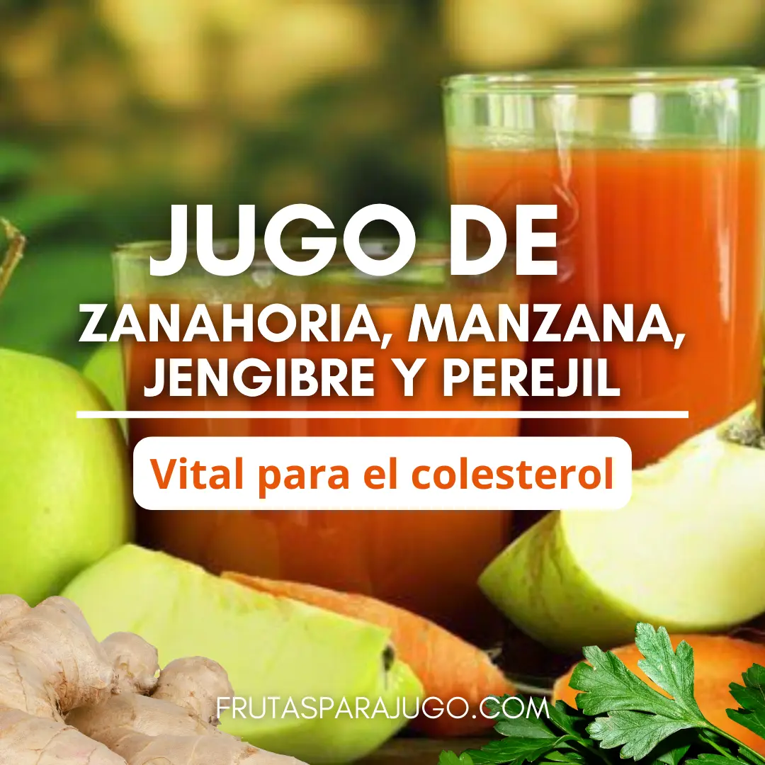 Jugo vital verde para el colesterol de zanahoria, manzana, jengibre y perejil