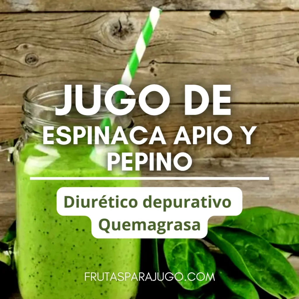 Jugo de espinaca apio y pepino